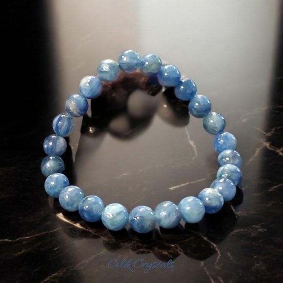 Authentic Blue Kyanite Bracelet 8mm Natural Stones Unisex Healing Bracel… - Picture 5 of 7